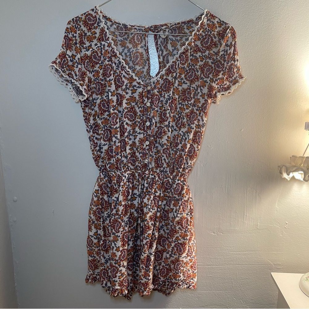 Floral Short Sleeve Hollister Romper